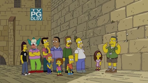 Simpsons tour group at the Kotel (Western Wall) in Jerusalem